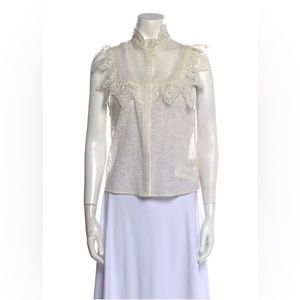 Alice + Olivia Vintage Lace Blouse S MSRP $330